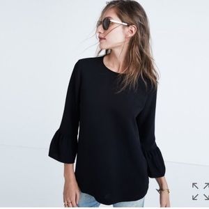 Madewell Black Bell Sleeve Top